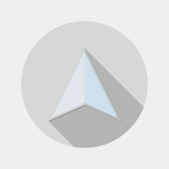 Fototapeta premium Flat design map pointer arrow icon with long shadow