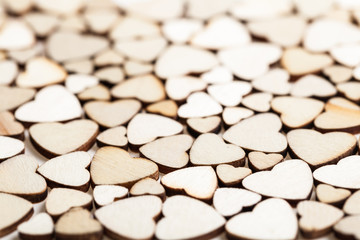 background made of wooden hearts