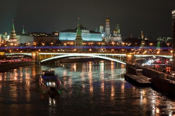 Fototapeta na wymiar The Moscow Kremlin at night.