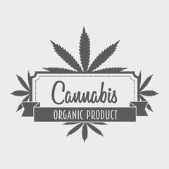 Vector cannabis emblem, badge or logotype concept.