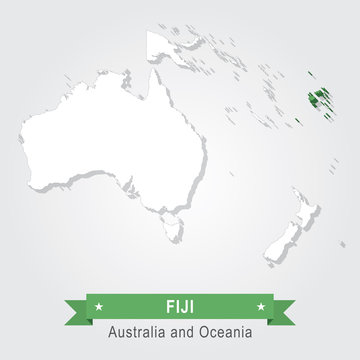 Fiji. Australia and Oceania map.