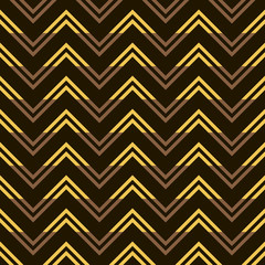 Stylish seamless pattern of yellow and brown zigzag