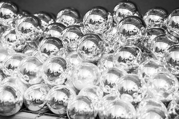 Silver Christmas balls background