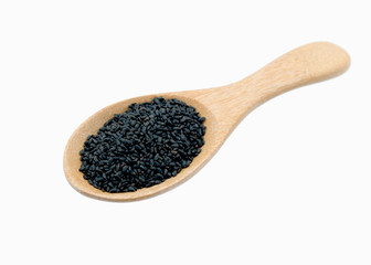 Basil seeds isolated on white