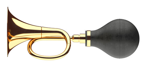 Vintage car air horn isolated on white background 3d