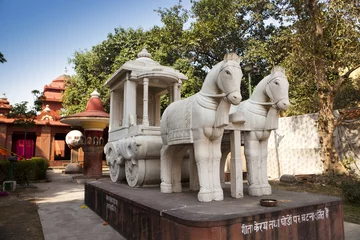 Badkamer foto achterwand Sculptures and constructions in the temple territory Laxmi Narayan.. © Konstantin Kulikov