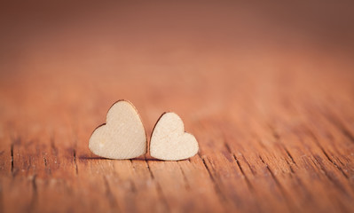 Fototapeta premium the small wooden hearts