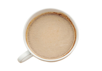 Espresso in a cup of coffee isolated, Clipping path