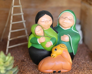 crib of Latin America with baby Jesus and the holy family in the © ChiccoDodiFC