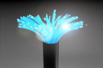 Glasfaser steht für Highspeed-Netzwerke und Internet.