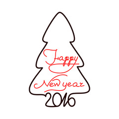 Happy new year 2016 text design