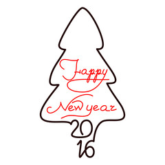 Happy new year 2016 text design