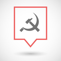 Isolated tooltip line art icon with  the communist symbol
