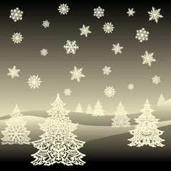 Black Merry Christmas ornament landscape