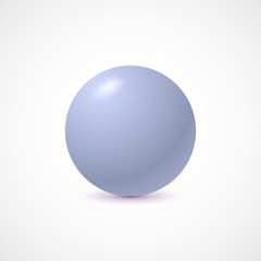 Purple ball on white background. Vector illustration