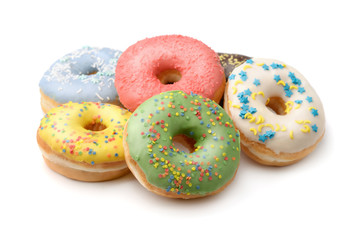 Group of color glazed doughnut