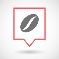 Isolated tooltip line art icon with a coffee bean