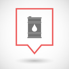 Isolated tooltip line art icon with a barrel of oil