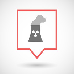 Isolated tooltip line art icon with a nuclear power station