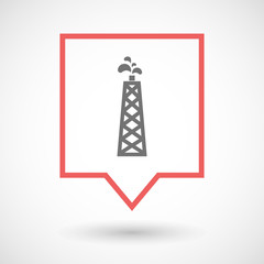 Isolated tooltip line art icon with an oil tower
