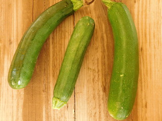 zucchini in the kitchen on a wooden base