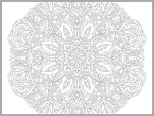 unique coloring book page for adults - flower paisley design