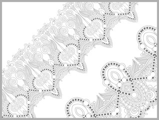 unique coloring book page for adults - flower paisley design