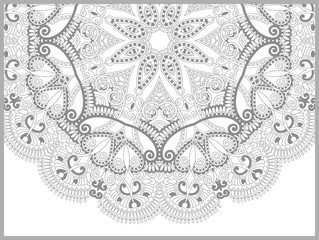unique coloring book page for adults - flower paisley design