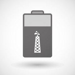 Fototapeta premium Isolated battery icon with an oil tower