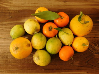 fruit in the kitchen on wood base