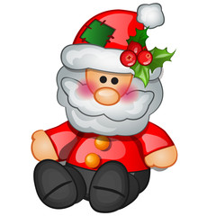 Traditional Santa Claus sits, isolated character