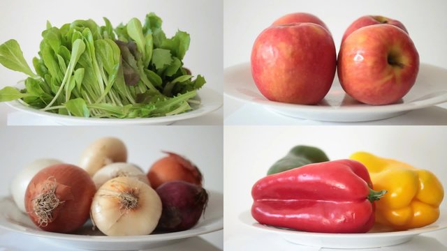 raw organic colored fruits and vegetables