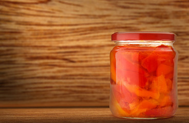 Pickled vegetables in jar