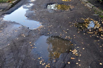 large pit with asphalt