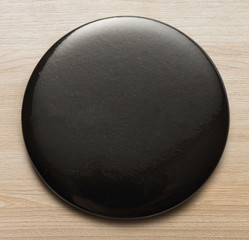 Blank black round badge