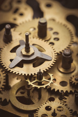 Gears and cogs macro close-up