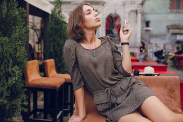 girl with E-cigarette