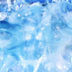  watercolor texture with blue splashes of white