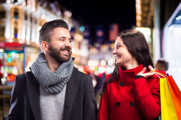 Beautiful couple in the city