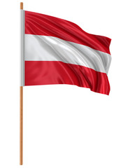 3D Austrian flag (clipping path included)