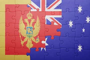 puzzle with the national flag of slovakia and australia
