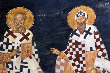Ancient fresco in the Church of the Holy Saviour in Chora in Istanbul, Turkey