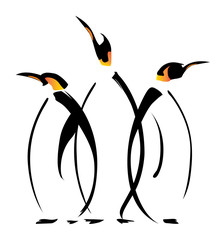 Fototapeta premium Penguins closely snuggled up to each other