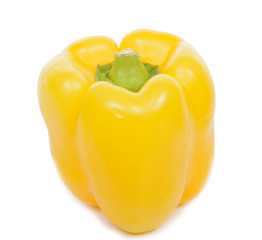 yellow pepper closeup on white background