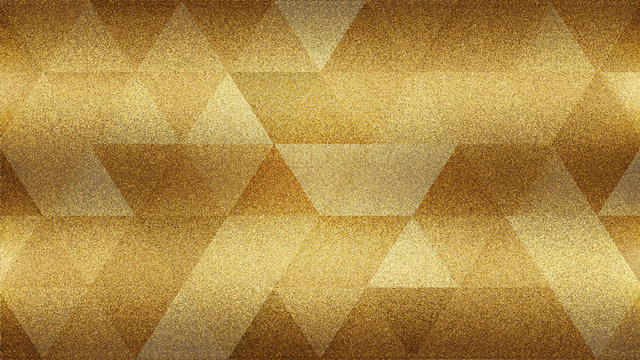 Grainy background with abstract yellow and gold triangle shapes