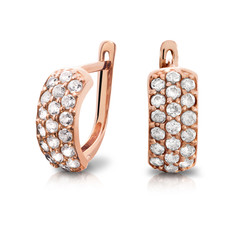 Earrings. Gold earrings with diamonds. Jewelry