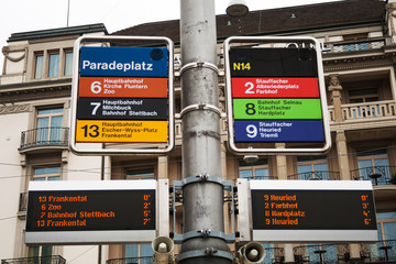 Tram stop in Zurich