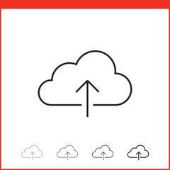 Vector linear icon of upload