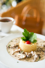 Fricassee of veal in a mild cream sauce