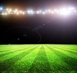 Bright lights at night and soccer stadium